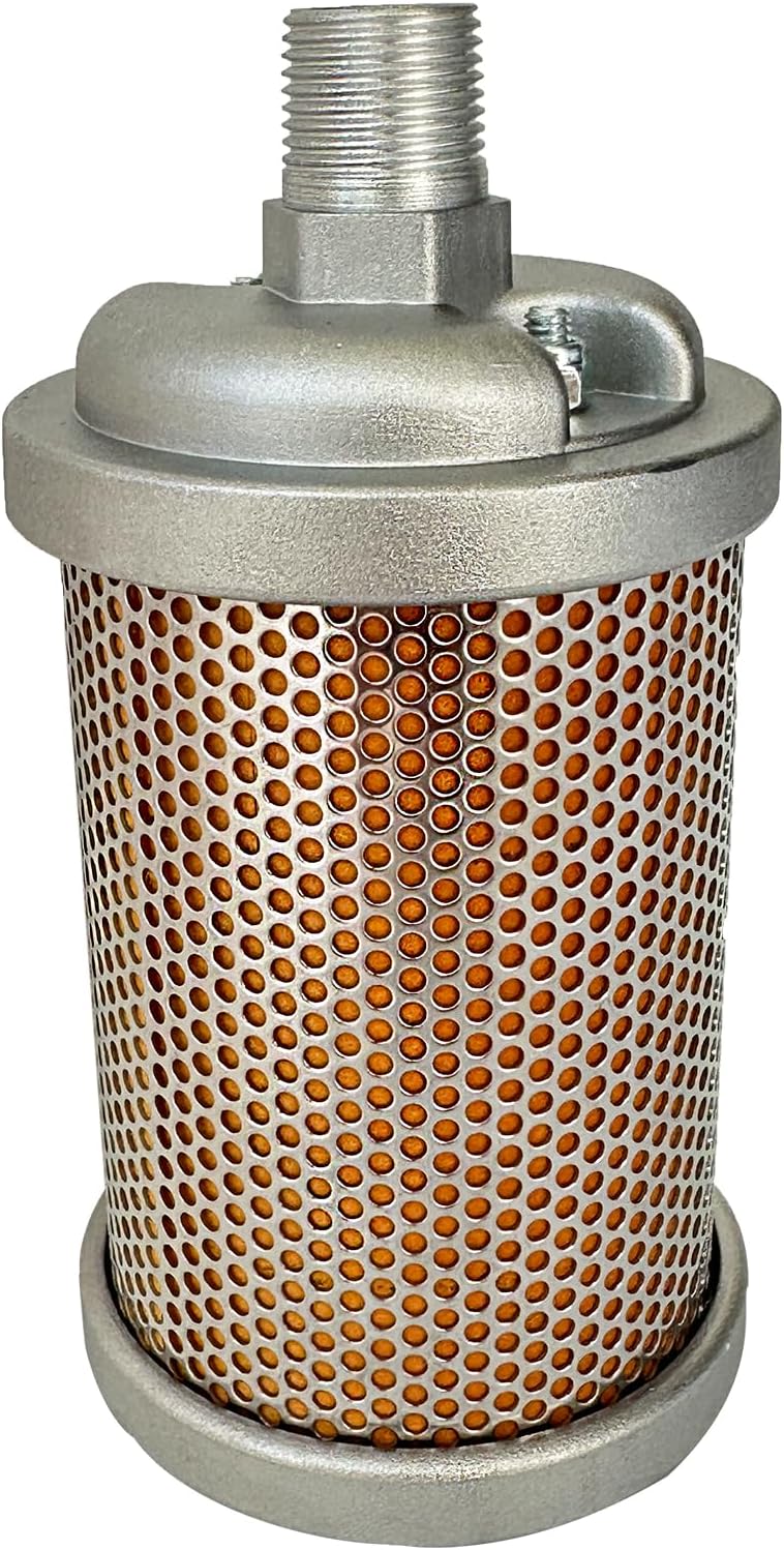Bounetim M00 Air Compressor Muffler 3/8" NPT Male, Air Exhaust Silencer for Compressor Dryer Compressed Air Equipment and Systems, Single Chamber 145 PSI - Image 1